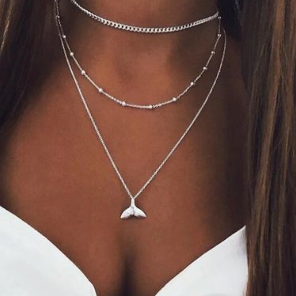 7/ $35 Multi Layered Fishtail beaded Necklace